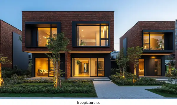 Modern Brick Townhouses with Contemporary Design