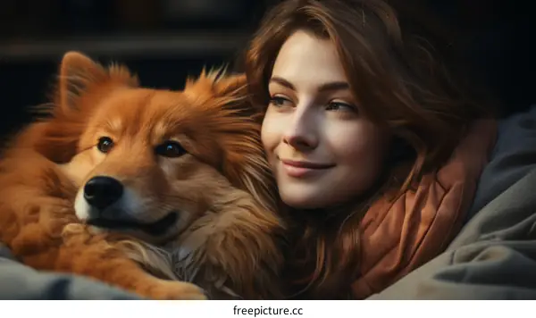 Young woman with a dog