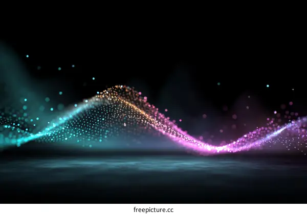Abstract Digital Wave Particles Background Design