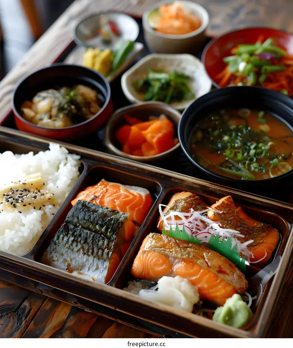 Grilled Salmon Bento Box