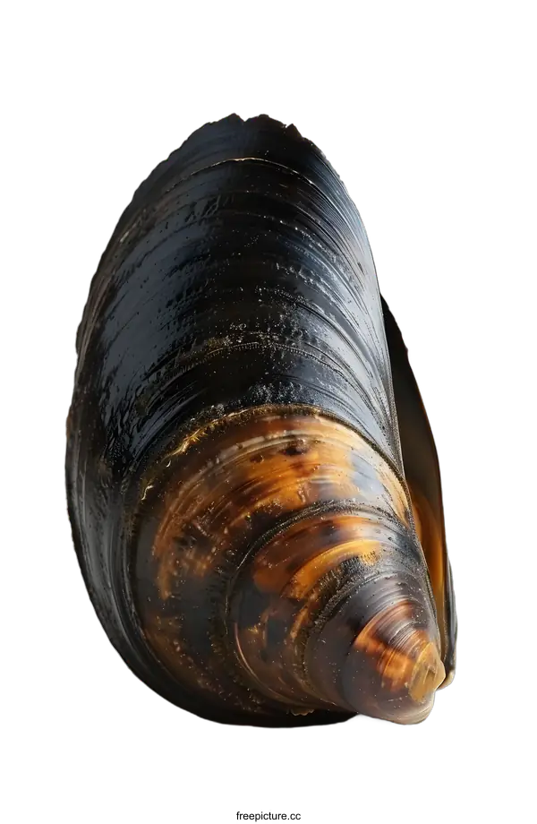 [Transparent Background PNG]Single Mussel Shell on White Background