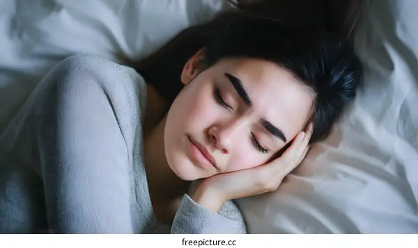 Close up of a Woman Sleeping on Her Side