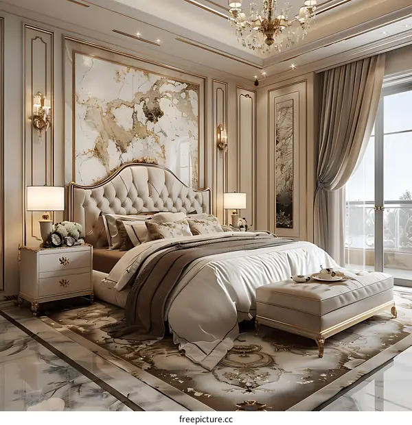 European-style luxury bedroom