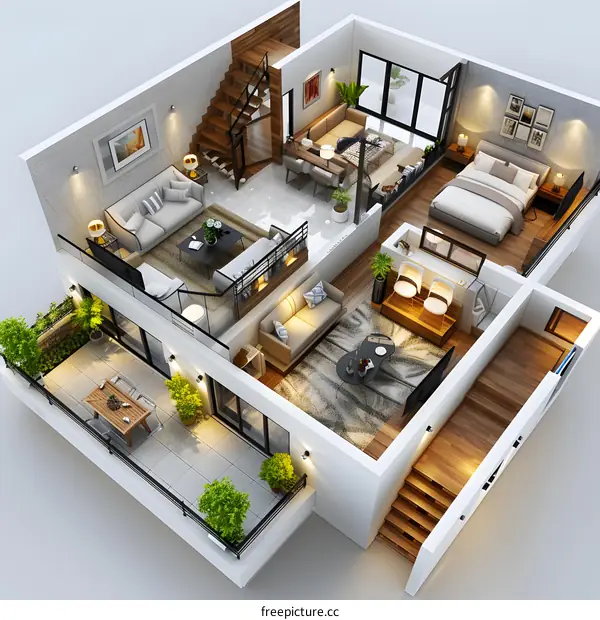 Duplex Apartment Interior Design的效果图