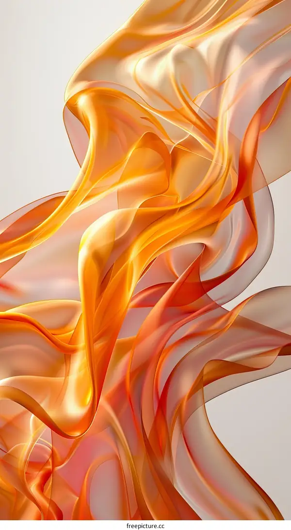 Flowing Orange Silk Scarf