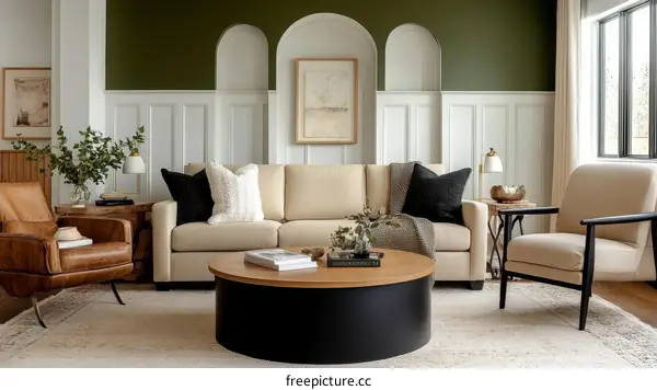 Cozy Living Room Interior Design with Neutral Tones