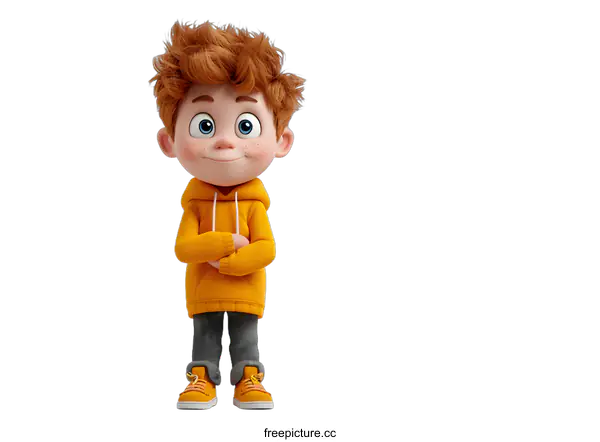 [Transparent Background PNG]3d cartoon character of a boy