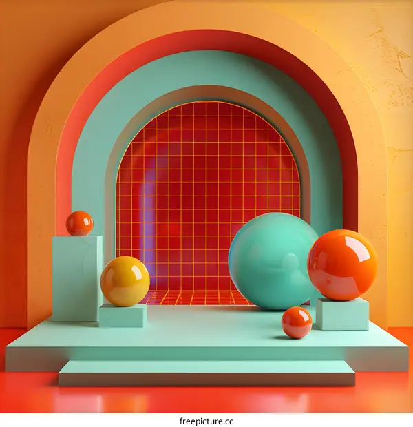 Colorful Abstract Archway Scene