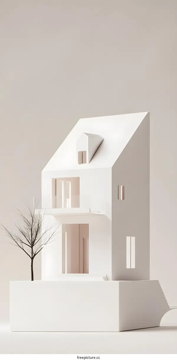 White Minimalist House Model Architecture Design
