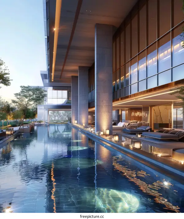 Luxury Rooftop Swimming Pool on Modern High-Rise Building