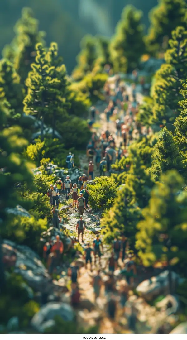 People walking on a forest path