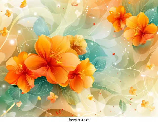 Vibrant Orange Flowers in Bloom