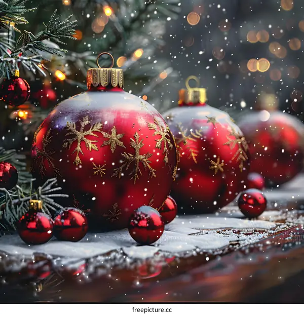 Red Christmas ornaments