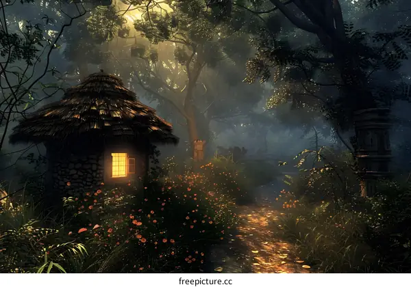 Thatched Cottage in the Woods