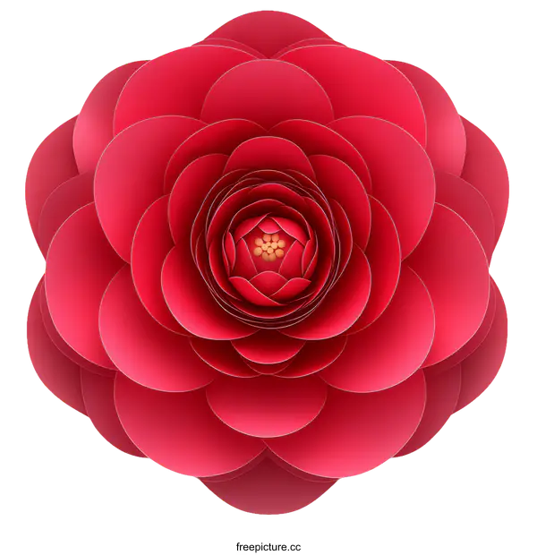 [Transparent Background PNG]Beautiful Red Paper Flower Illustration