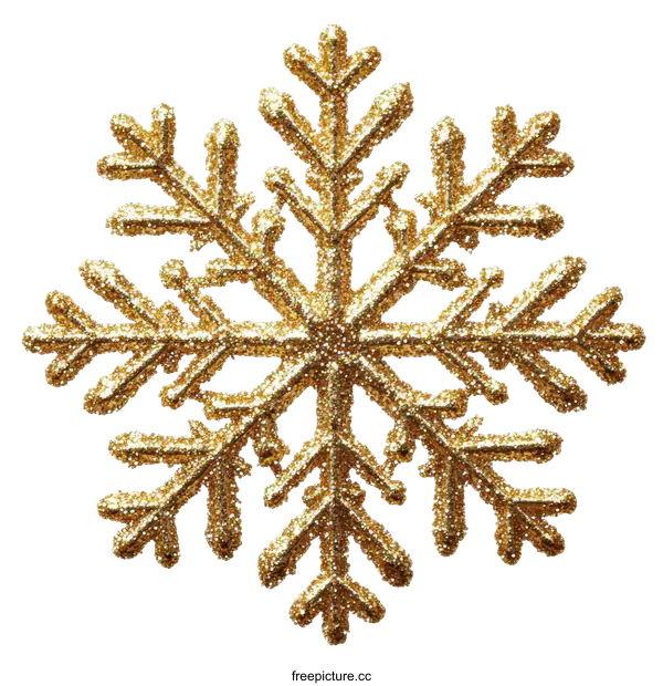 [Transparent Background PNG]Golden Christmas Snowflake Ornament
