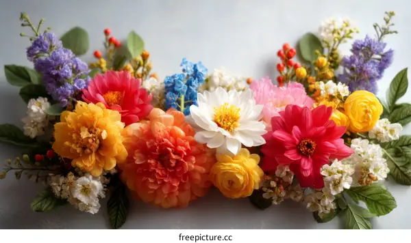 Colorful Floral Arrangement of Paper Flowers