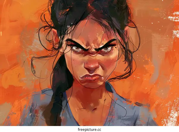 Woman with Angry Expression