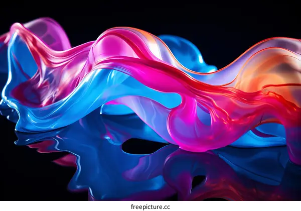Colorful abstract liquid shapes on black background