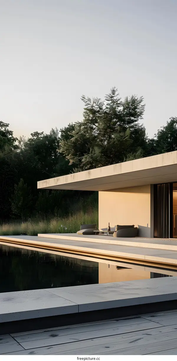 Modern Architecture Home With Pool and Patio