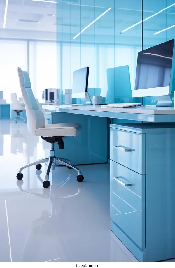 Modern Office Interior with Glass Walls and Natural Light