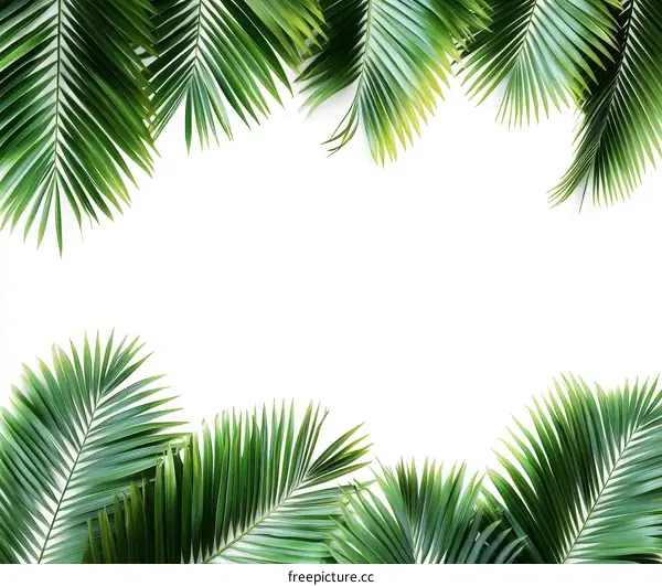 Palm Leaves Frame Background