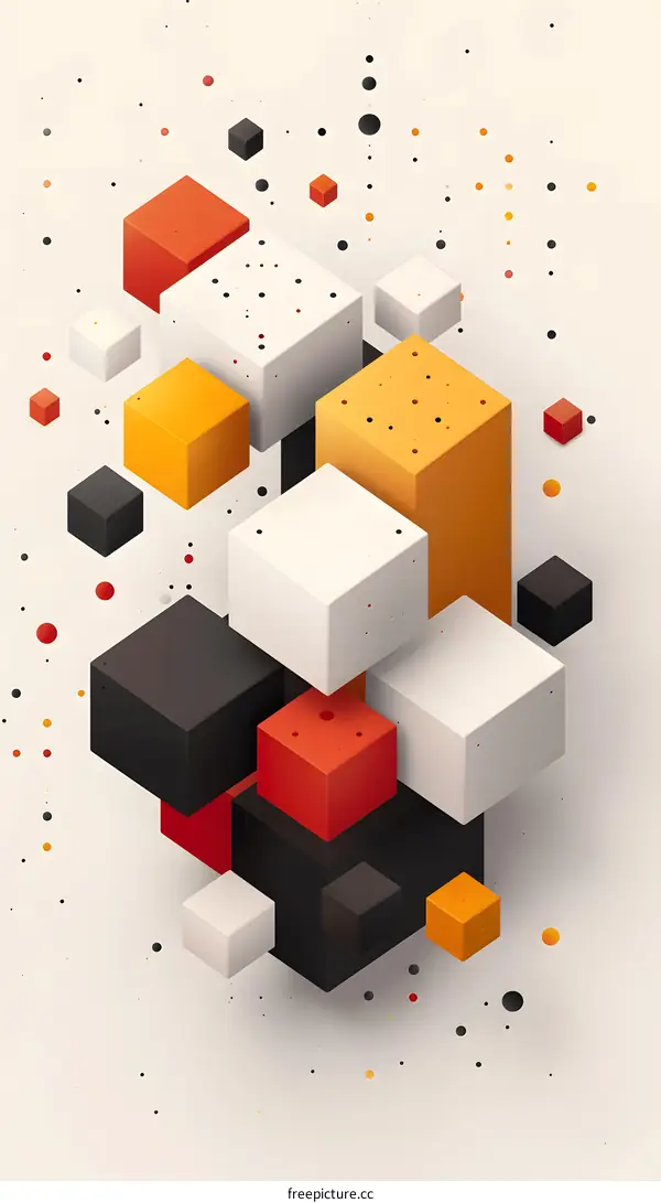 Abstract Geometric Shapes Background Design With Colorful Cubes