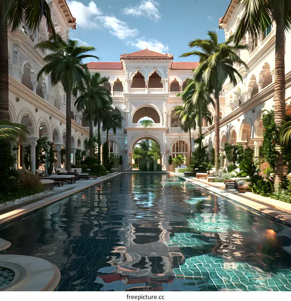 Courtyard with swimming pool