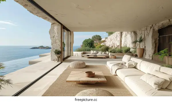 Modern luxury villa with infinity pool and stunning Mediterranean sea view