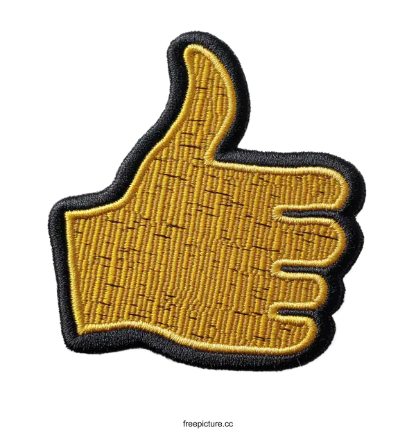 [Transparent Background PNG]Embroidered Thumbs Up Patch Design