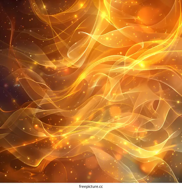 Abstract Orange Wavy Sci-Fi Futuristic Fractal Background
