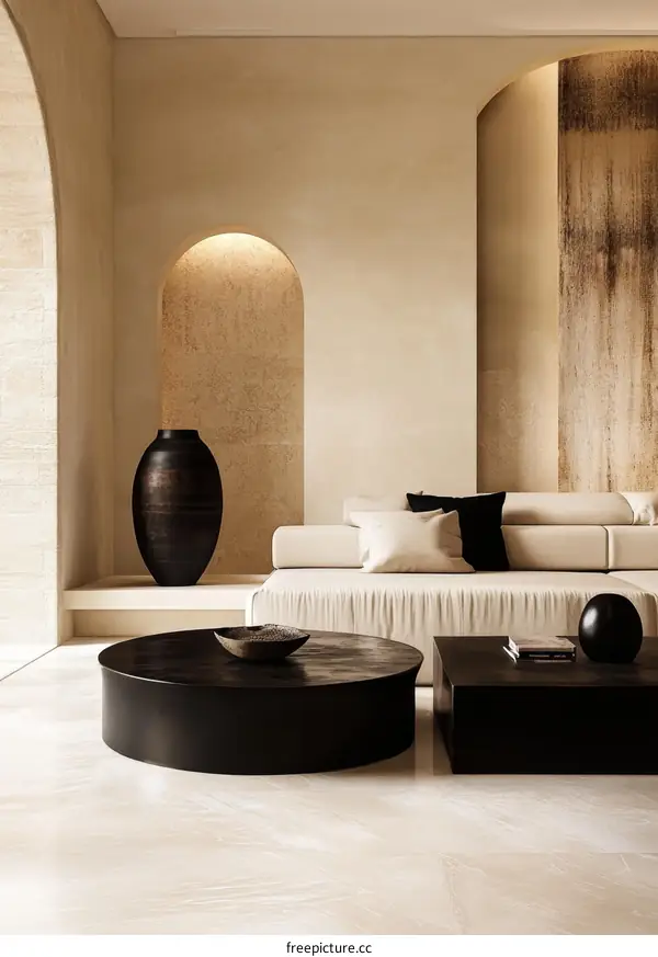 Modern Minimalist Living Room Design Illustration