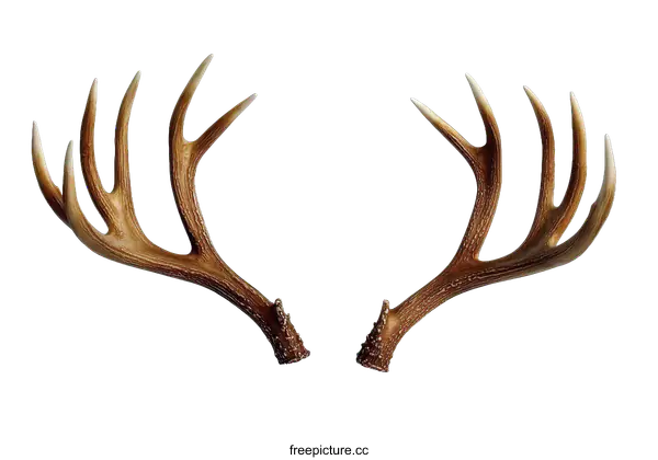 [Transparent Background PNG]Pair of Deer Antlers on White Background