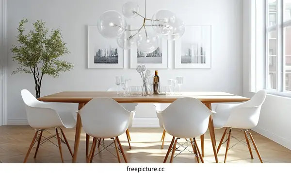 Modern Dining Room Interior Design Illustration
