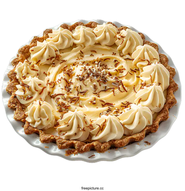 [Transparent Background PNG]Coconut Cream Pie