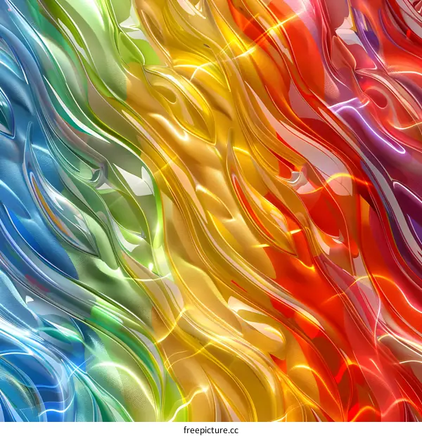 Rainbow Liquid Metal Abstract Background