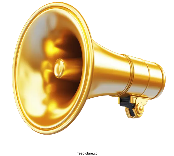 [Transparent Background PNG]Golden Megaphone Illustration
