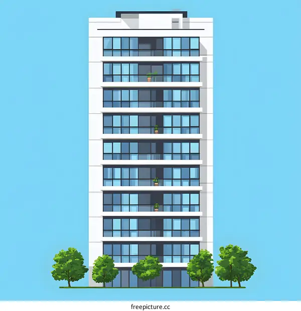 Modern Apartment Building Illustration