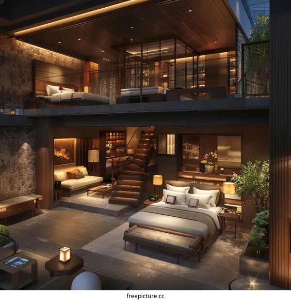 A Luxurious Apartment Interior with Modern Design Features