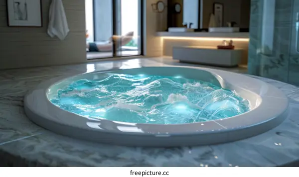 Modern Bathroom with Luxurious Hot Tub