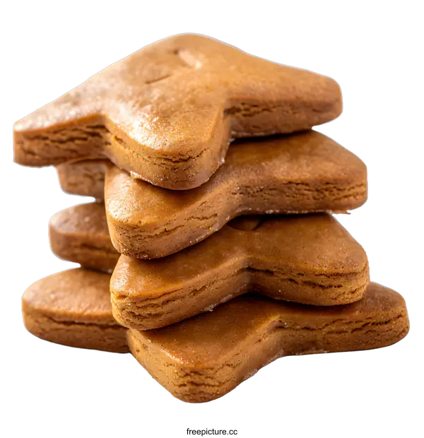 [Transparent Background PNG]Stack of gingerbread cookies