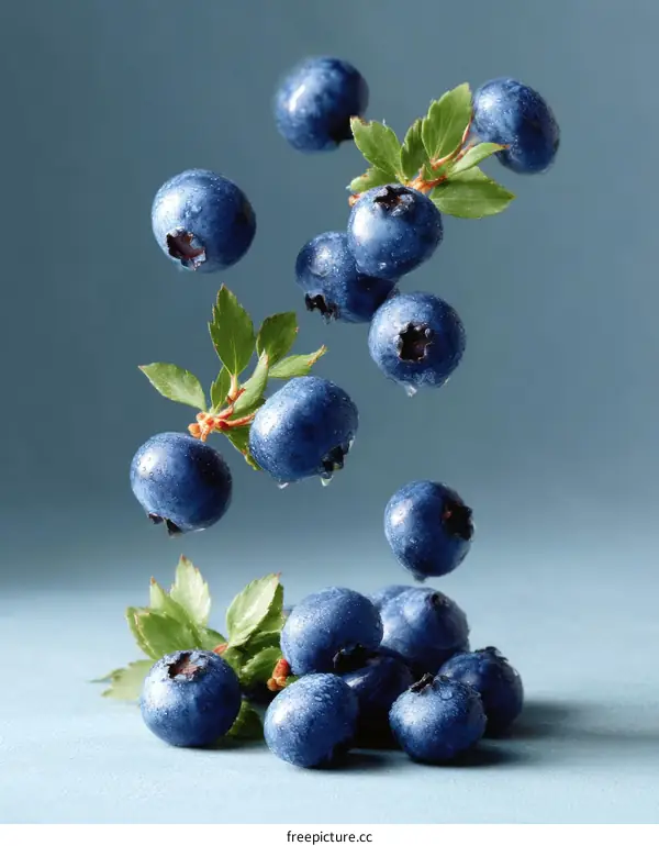 Blueberries Falling in the Air