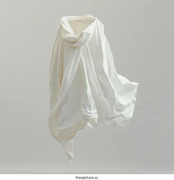 White cloth floating in the air
