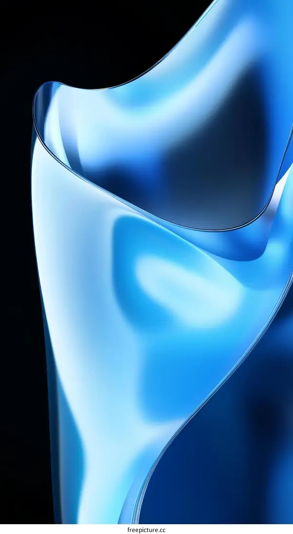 Abstract Blue Liquid Flow Design