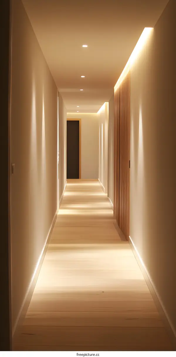 Modern Minimalist Interior Design Hallway With Wooden Floor