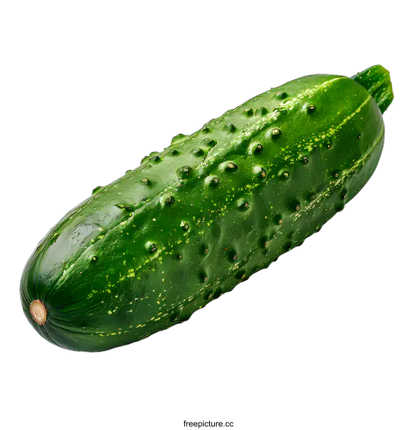 [Transparent Background PNG]Single green cucumber on white background
