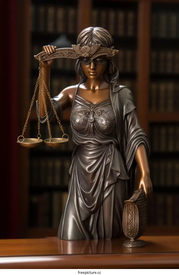 Themis Greek goddess of justice holding scales and book