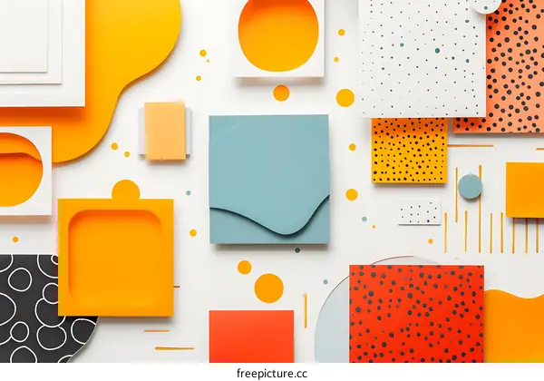 Abstract Geometric Shapes and Patterns in Bright Colors