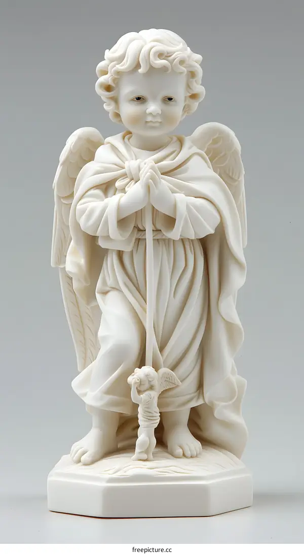 A Cherub Holding A Small Child