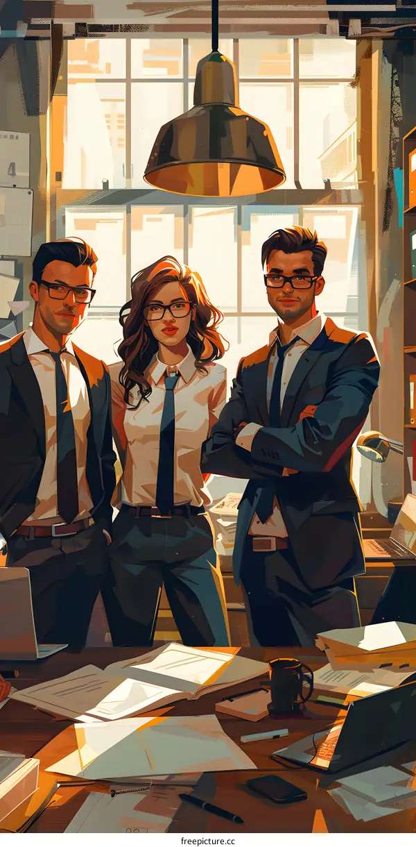 Business people discussing work in an office